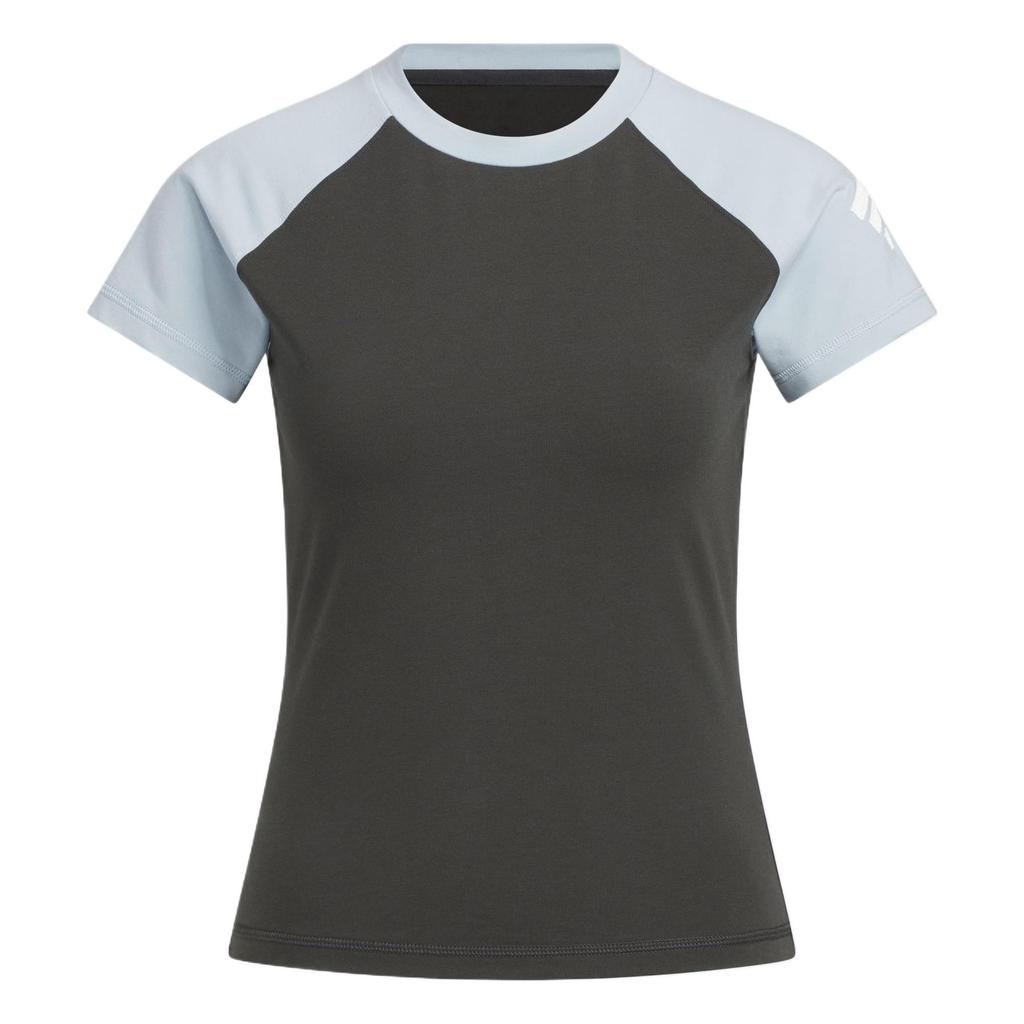 Adidas Comfortable Versatile Simple Fashion Short Sleeve Raglan T-Shirt Women Tops Carbon-Black KC3767