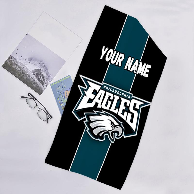1pc Fashion Cool Eagle Logo1 Beach Towel with Custom Name, Beach/Swimming/Bath/Picnic/Camping Towel, Suitable for Seaside Beaches