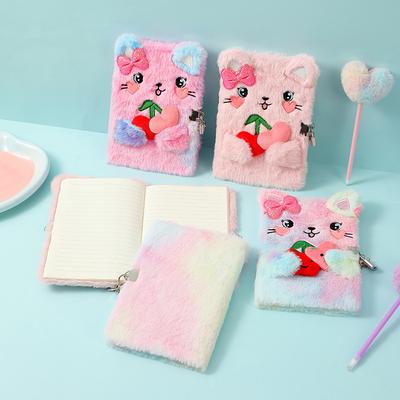 A5 Notizbuch Tagebuch mit Schloss, Geschenk für 6 7 8 Jahre alte Mädchen, Niedliches Katze Notizbuch liniertes Journal für Mädchen, Geheimes Tagebuch für Mädchen