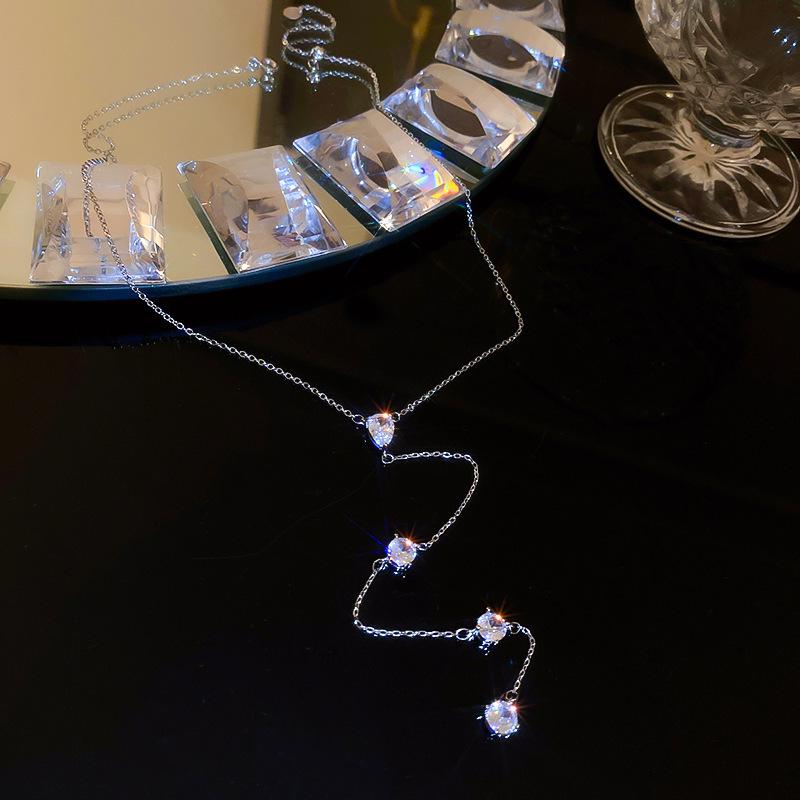 Elegant Waterdrop Zircon Necklace - Luxury Clavicle Jewelry for Women