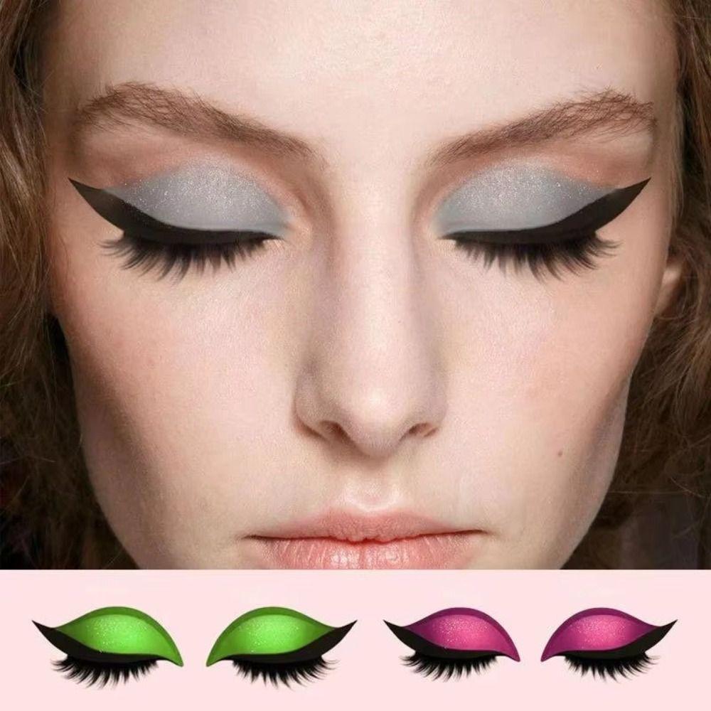 2 Paires Autocollant Maquillage Yeux Réutilisable 3-en-1 Maquillage Rapide Autocollants Maquillage Fête Facile pour Débutants