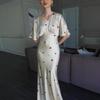2025 Summer V-Neck High Waist Slimming Dress - European & American Women's Casual Fashion