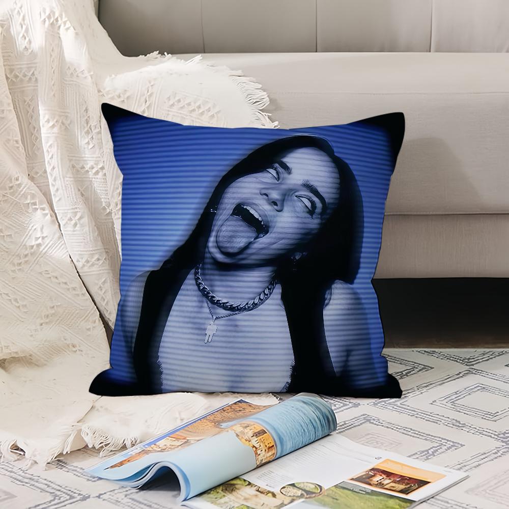 American Singer B-Billie E-Eilish Pillow Case Office Cushions Suitable For Sofa Car Bedroom Decorative Cushion Cover