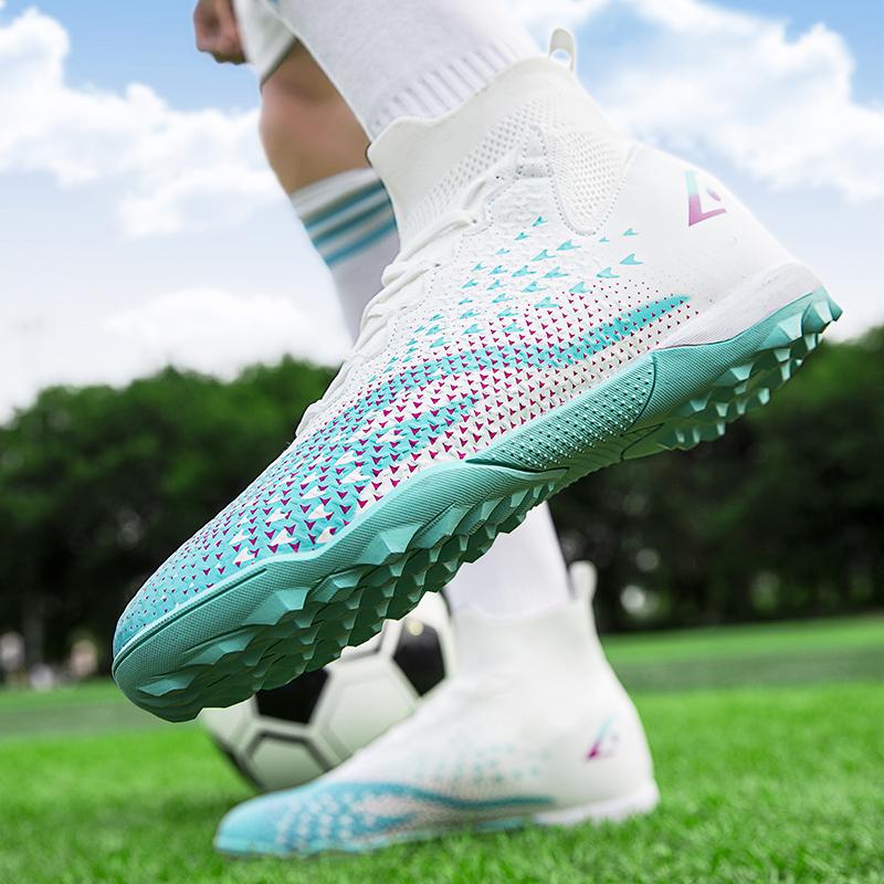 Unisex Large-size Football Shoes  Nail Anti-slip/ Wear-resistant TPR Artificial Corthop Outdoor Children's Football Shoes