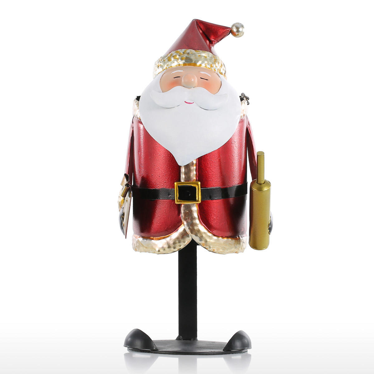 

Tooarts Санта-Клаус Винный шкаф ручной работы из металла Практичный ремесло Рождественский подарок Украшение дома