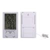 Indoor Outdoor Thermometer Hygrometer Clock Alarm Digital LCD Display C/F Temperature Humidity Meter 1.5M Sensor Probe