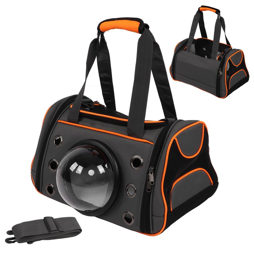 Pet Carrier Breathable Portable Cat Bag with One Transparent Window Pad Shoulder Strap50x27x29cm /