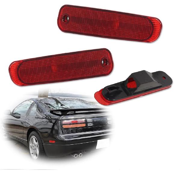 

GTINTHEBOX for 1990 1991 1992 1993 1994 1995 1996 Nissan 300ZX Z32 Side Marker Light Smoked Lens Red LED Rear Bumper Fender Lamp Red Lens Housing