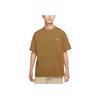 Nike Solid Color Badge Embroidered Crew Neck T-Shirt Men Tops Light-Brown DA0321-270