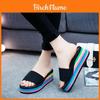 Timeless Women Summer Slippers With Thick Wedge Bottom And Classic Beach Flip Flops