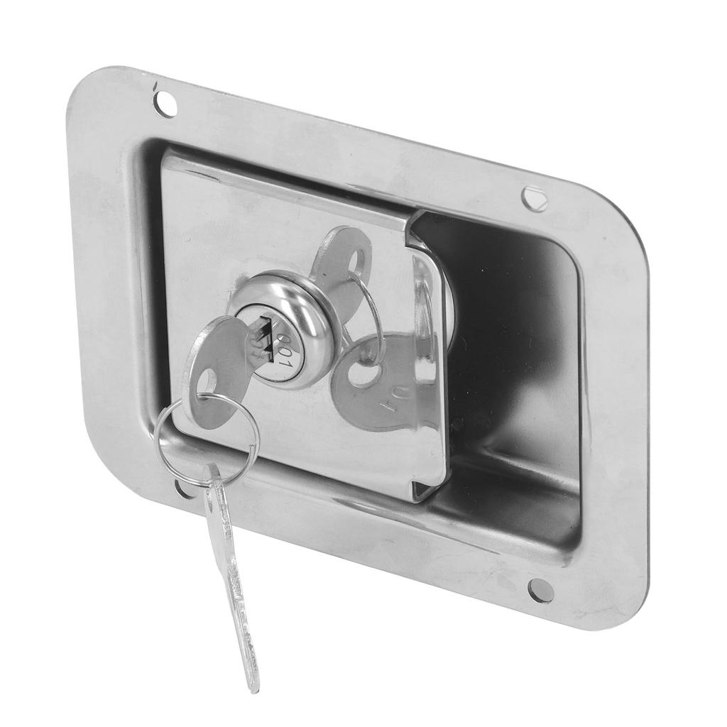 Travel Trailer Lock Stainless Steel Flush Mount Paddle Type Toolbox Lock for Cabinet RV Door