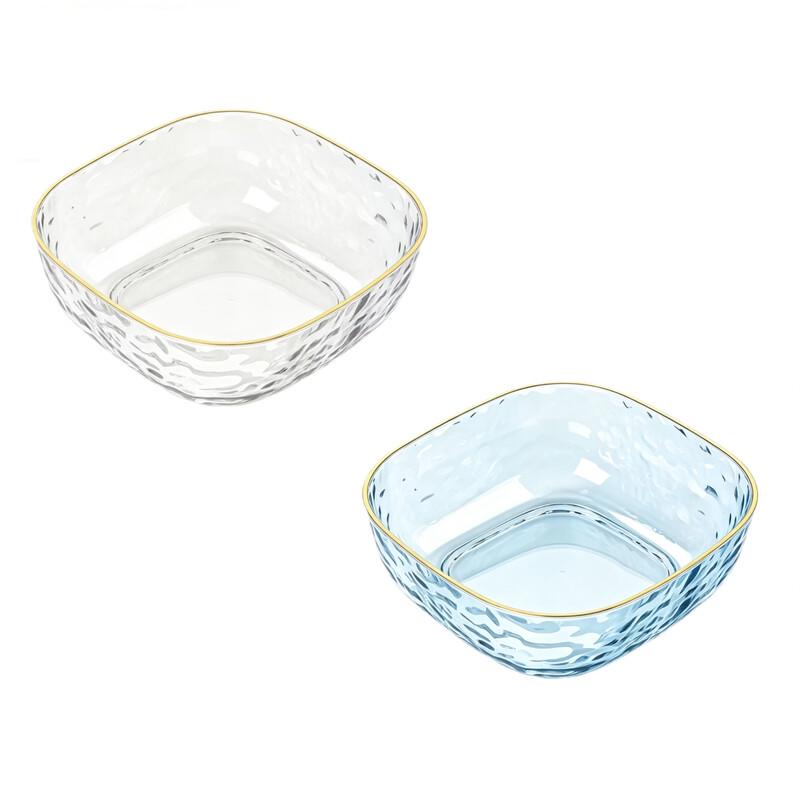 BAILOCK Light Luxury Gold-Rimmed Square Fruit Plate