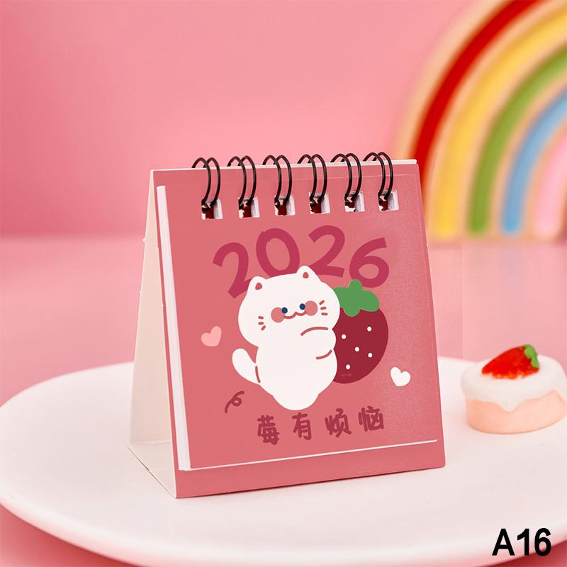 

Мини настольные календари 2026 года Милый дизайн с бабочкой и лошадью Бумажный ежемесячный планер Ежедневное офисное и личное планирование Милый декор для стола