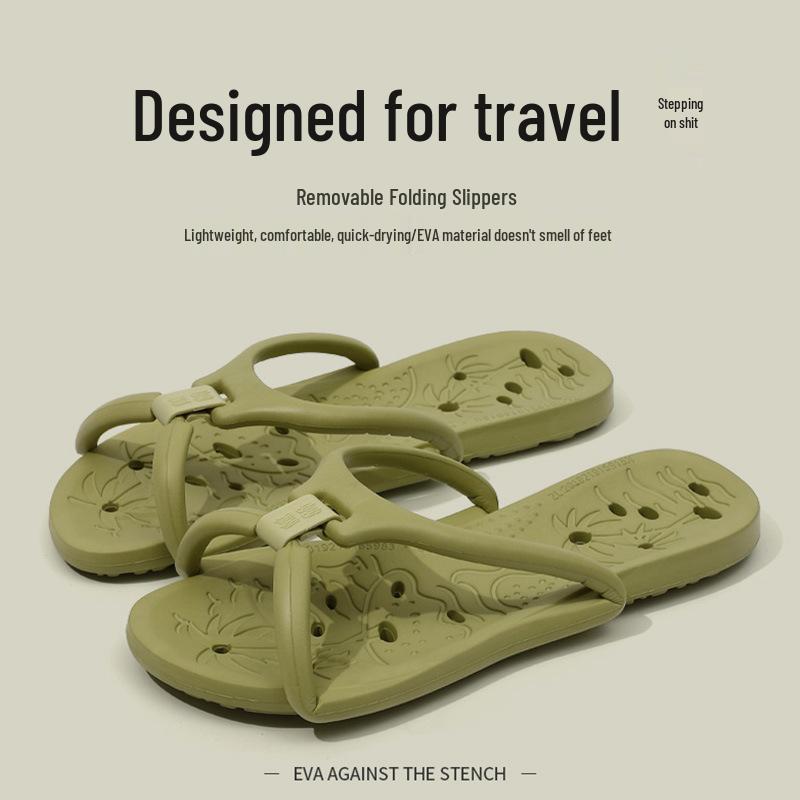Portable Non-Slip Foldable Travel Slippers for Men - Lightweight, Disposable, Essential for Business Trips and Hotel Showers
