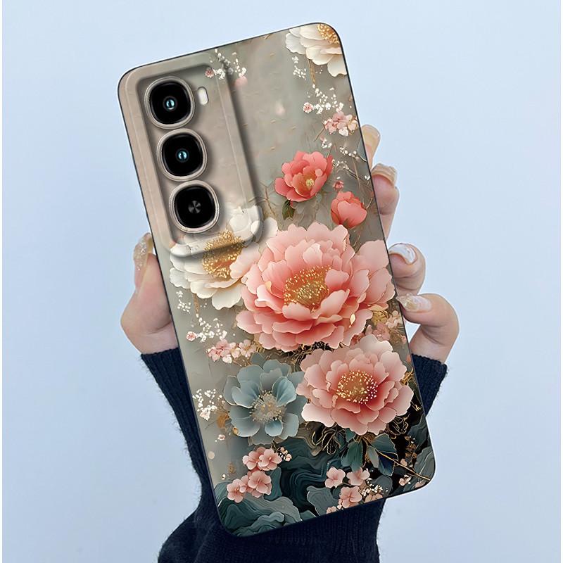 For itel City 100 Phone Case Fashion Simplicity Oil Painting Floral Soft Liquid Silicone Shell For itel City100 Back Cover Funda