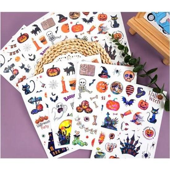 Halloween stickers 4 sheets puff prizes pumpkin DIY craft schedule