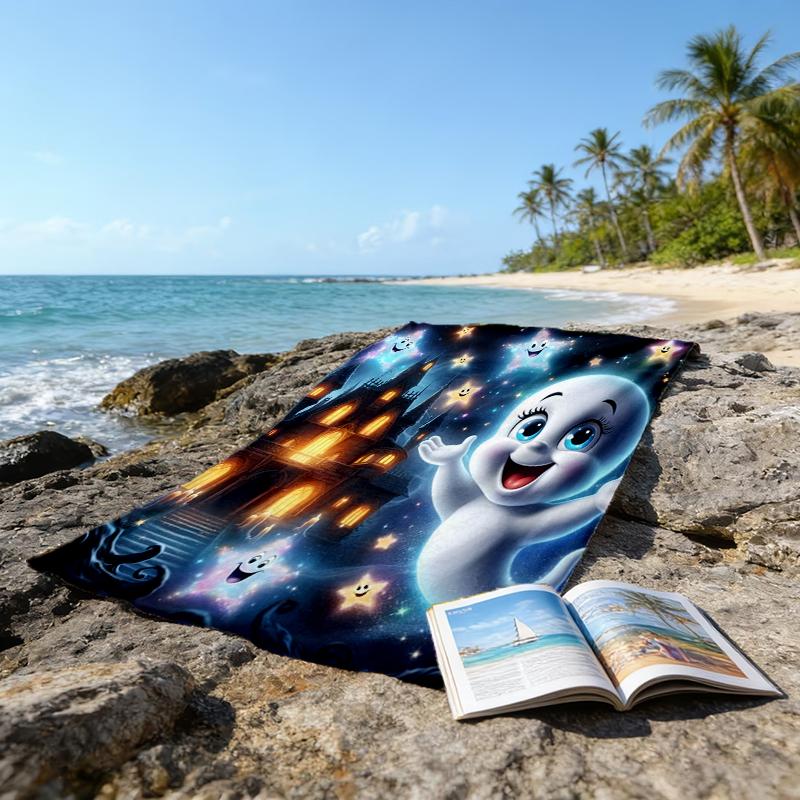 1pc Casper2 Beach Towel, Beach and Seaside Swimming Pool Equipment, Fashion Pattern, Rectangular, Travel Essentials