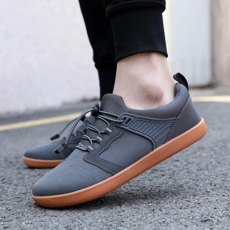 Men's Wide Barefoot Canvas Sneaker Flats Soft Zero Drop Sole Wider Toe Light Weight Sneakes Big Size 47