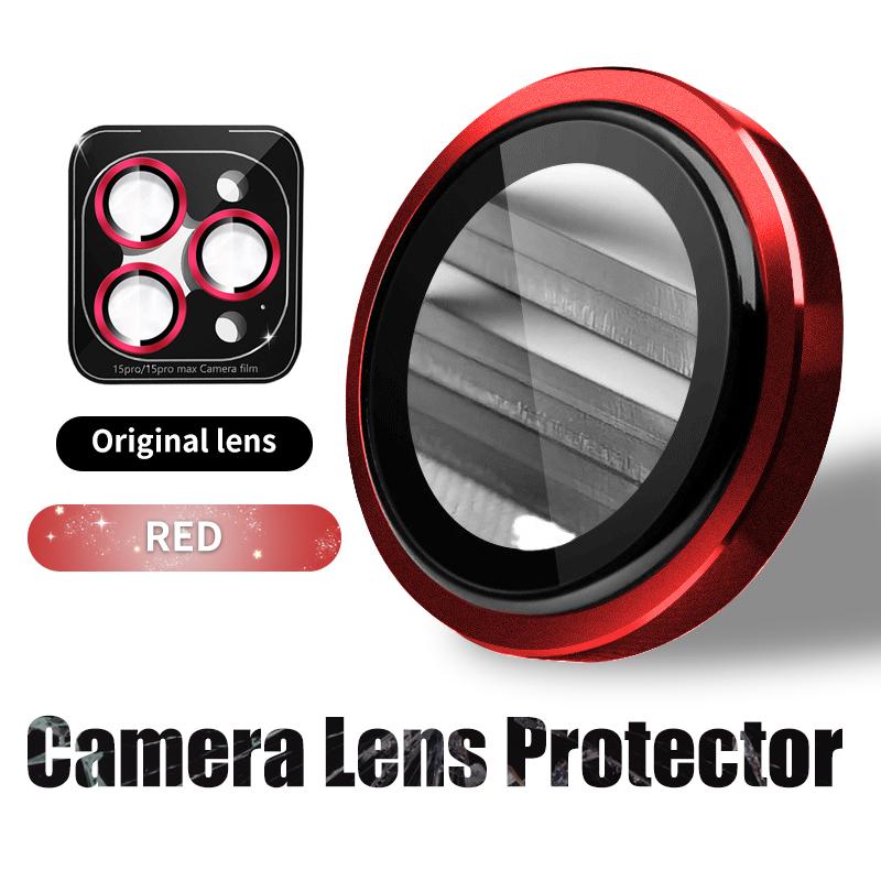 1Set Camera Lens Protector Metal Ring For iPhone 16 15 14 13 12 11 Pro Max 16 Plus 13 12 mini Full Cover Camera Tempered Glass Protective film