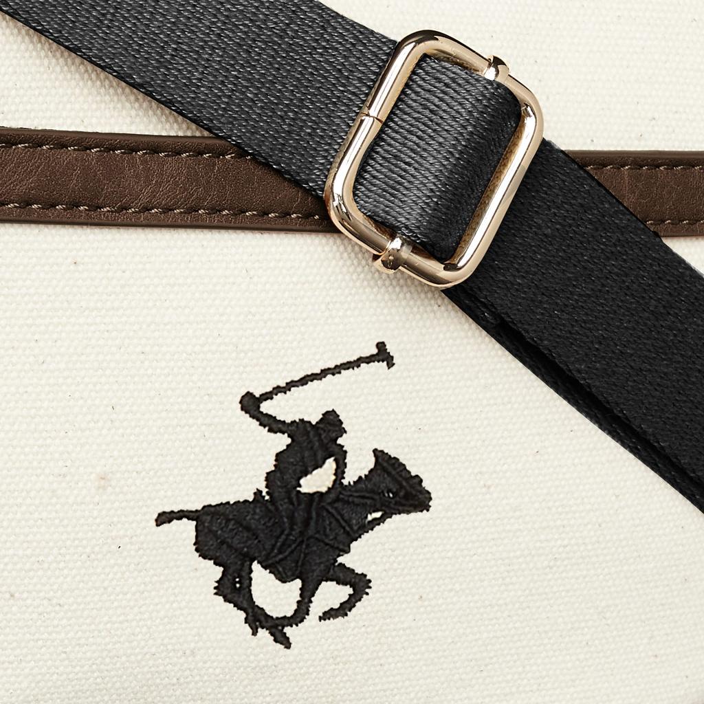 Geantă de umăr Hills Polo Canvas BH1009N Ivory x Negru [Beverly Club] Femei