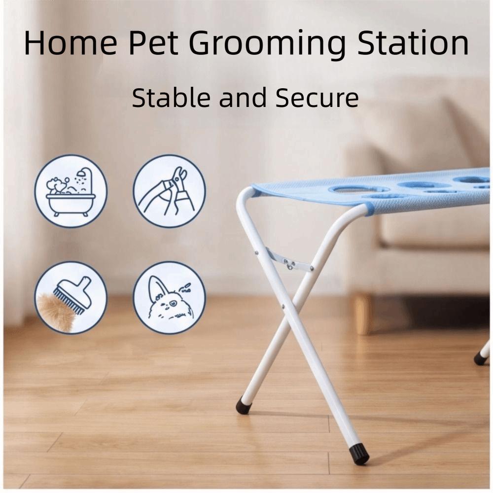 Sturdy Anti-Scratch Pet Bathing Rack Secure Anti-Bite Cat Washing Hammock Foldable Detachable Nail Clipping Station Bath Washing