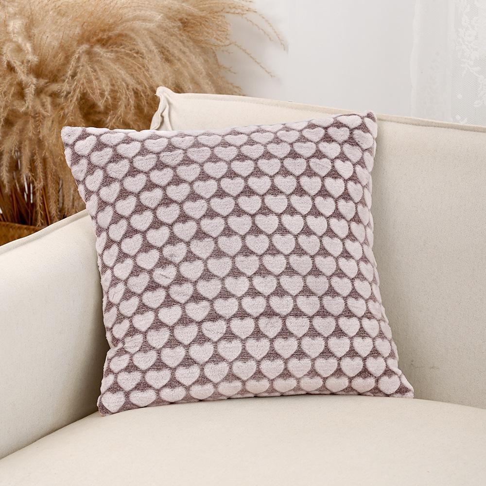 

Cute Plush Heart-Shaped Sofa Pillowcase Cojines Valentine s Day Jacquard Three-Dimensional Pattern Throw Pillow Cushion Cover 40x40cm