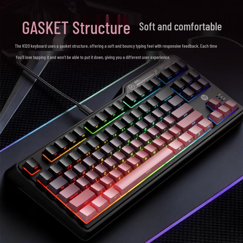 HP K120 Wired 87-Key Backlit Gaming & Office Keyboard