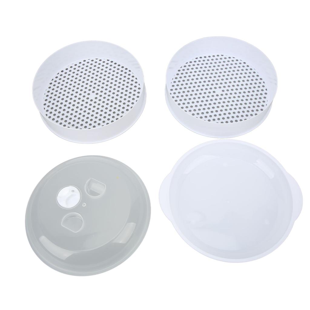 Microwave  White Kitchen Steaming Utensils Saving Time  Food  Multipurpose with Lid for Home for Dumplings