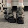 High-end Fur Womens Ankle Boots New High Heels Luxury Warm Shoes Fashion Chunky Winter Boots Dress Short Plush Female Snow Botas