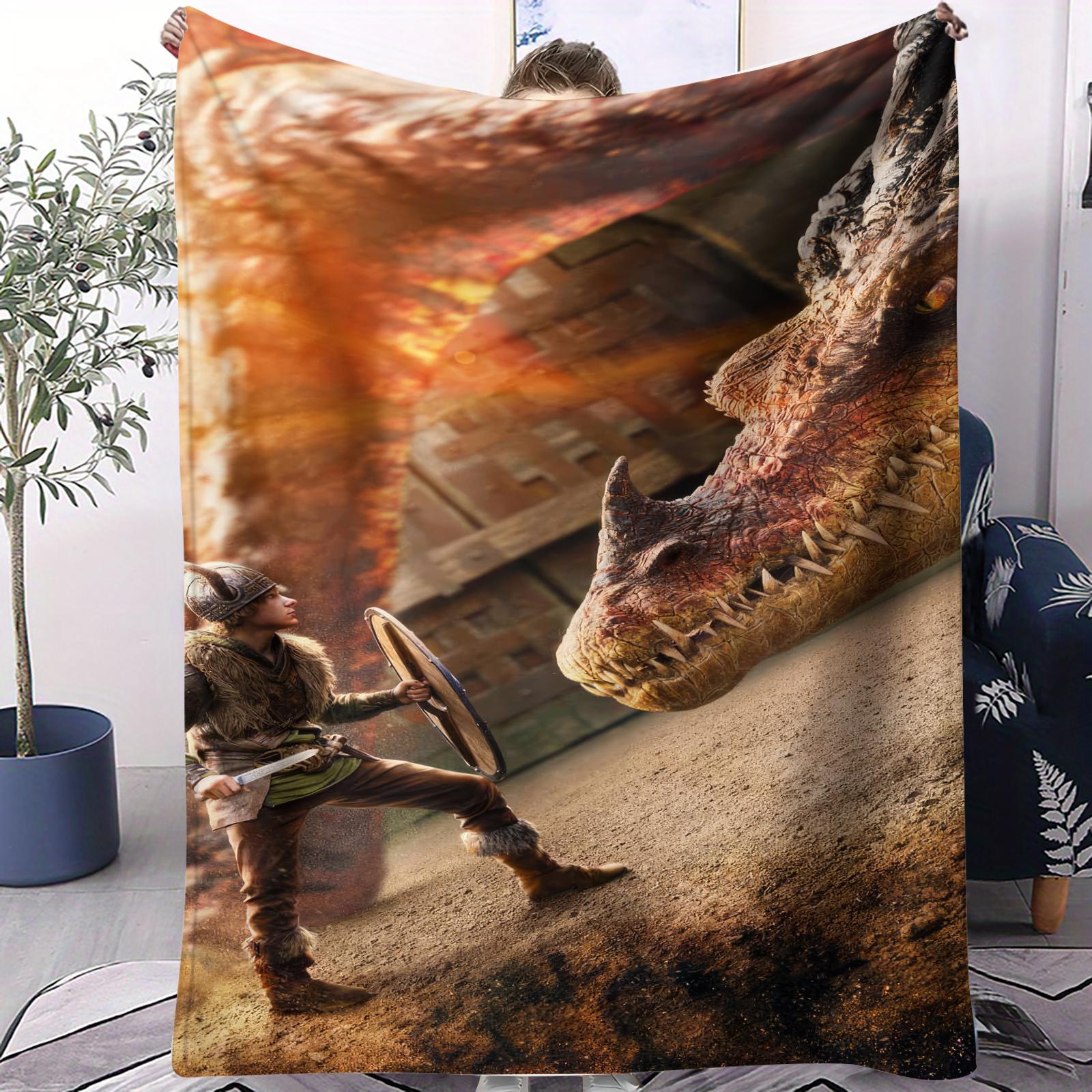 

How to Train Your Dragon Viking Family Snow Scene Flange Velvet Blanket Soft Multifunctional Decorative Universal Throw 70x100cm