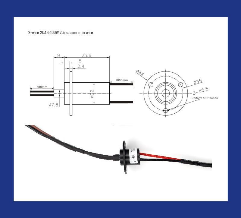 High-Power 360° Rotating Conductive Slip Ring for Induction Cooker Dining Tables