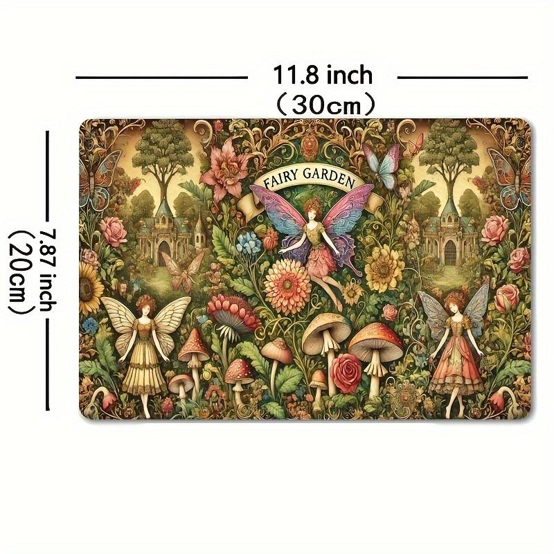 2D Flat, 2D Wall Art- 1pc, Fairy Garden Elf Art- Vintage Metal Tin Sign, Iron Wall Decorative Painting, 19.81x29.97cm, Indoor an