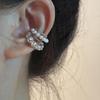 Zircon Geometric Pearl Ear Cuff - Elegant, Luxurious, and Versatile.