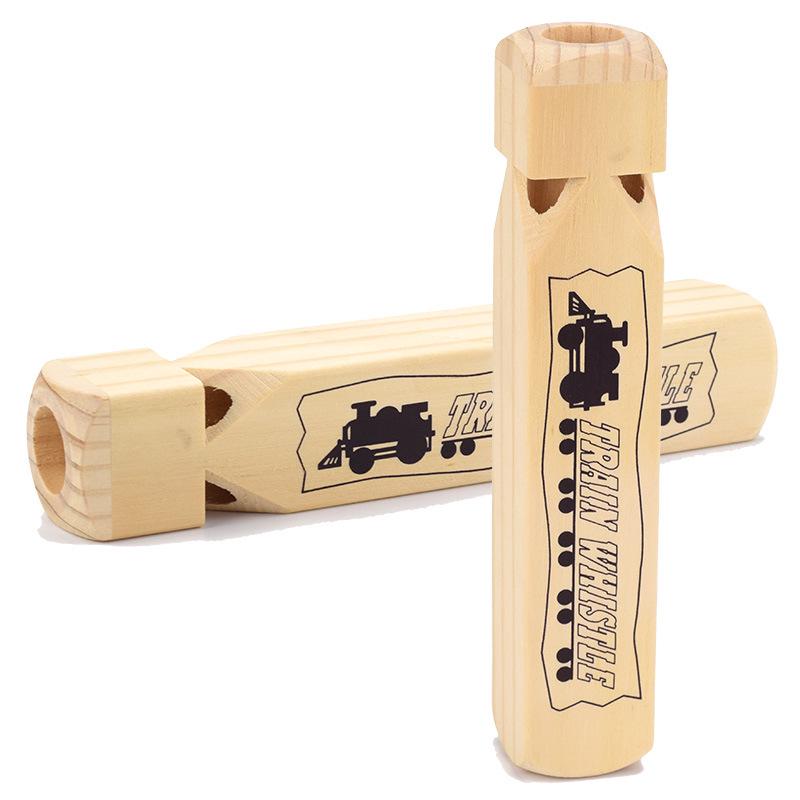 Wooden Train Whistle: Parent-Child Teaching Aid & Early Education Toy 18.8*3.4*3.4 cm