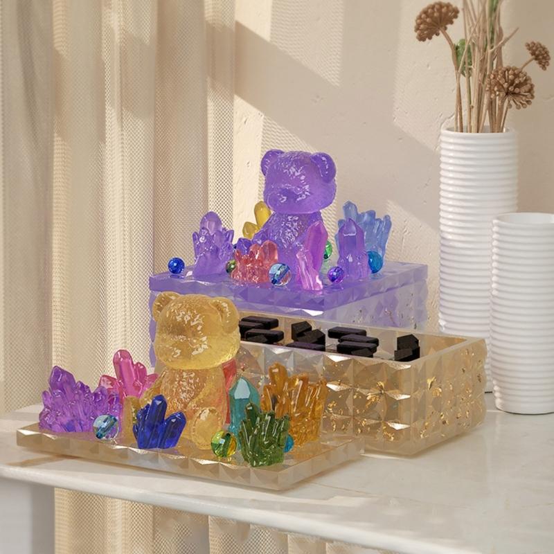 Square Rectangular Container Resin Molds Storage Box Mold Silicone Organizer Mold for DIY Epoxy Resin Trinkets Holder