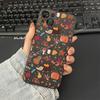 Leaf Pattern Graphic Phone Case for IPhone 16 15 14 13 12 11 X XR 17 8 7 Plus Pro Max Autumn Pumpkin leaves Fall silcone Cover