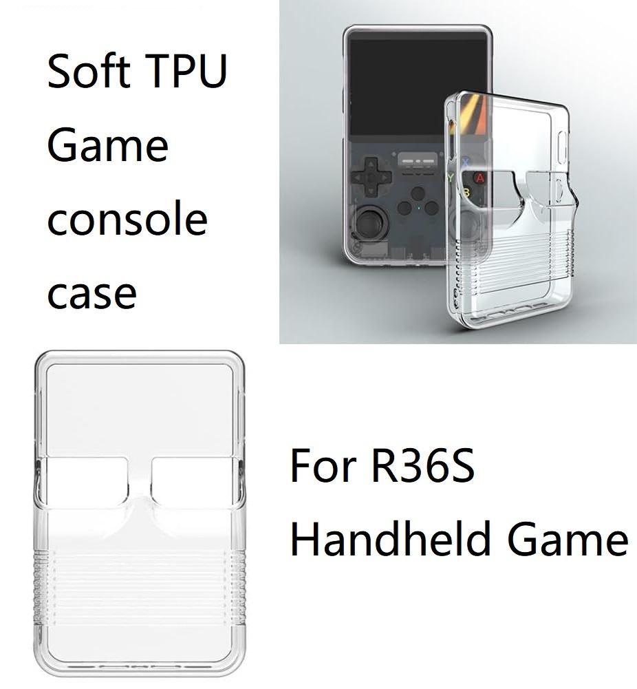 Transparent Case for R36S Retro Handheld Game Console TPU Soft Protective Shockproof Cover for R36S Portable Anti-Scratch Cover