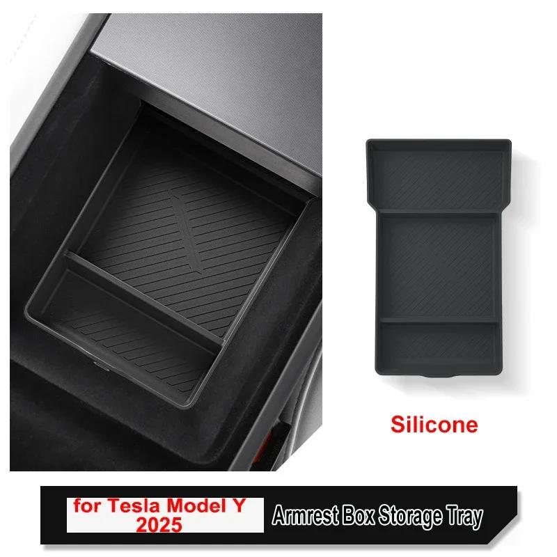 For Tesla New Model Y Juniper 2025 Center Control Armrest Storage Organizer Box Water Cup Sunglasses Phone Holder Tray MY LAUNCH