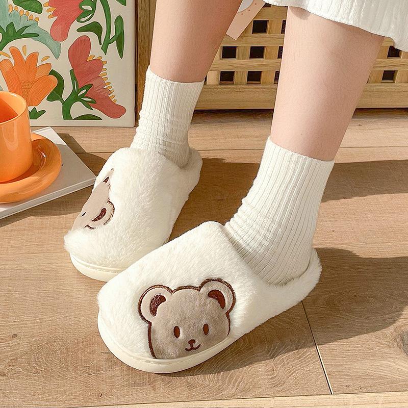 Cixi cotton slippers winter indoor non-slip home warm confinement shoes platform home couple