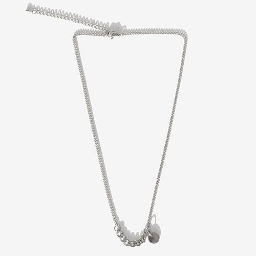 Rush Off Surgical Steel Two Flow Chain Necklace - Circle Pendant