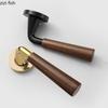 Aluminum Alloy Indoor Door Lock Wood Grain Handle Bedroom Silent Lock Safety Magnetic Lock Universal Split Locks Door Hardware