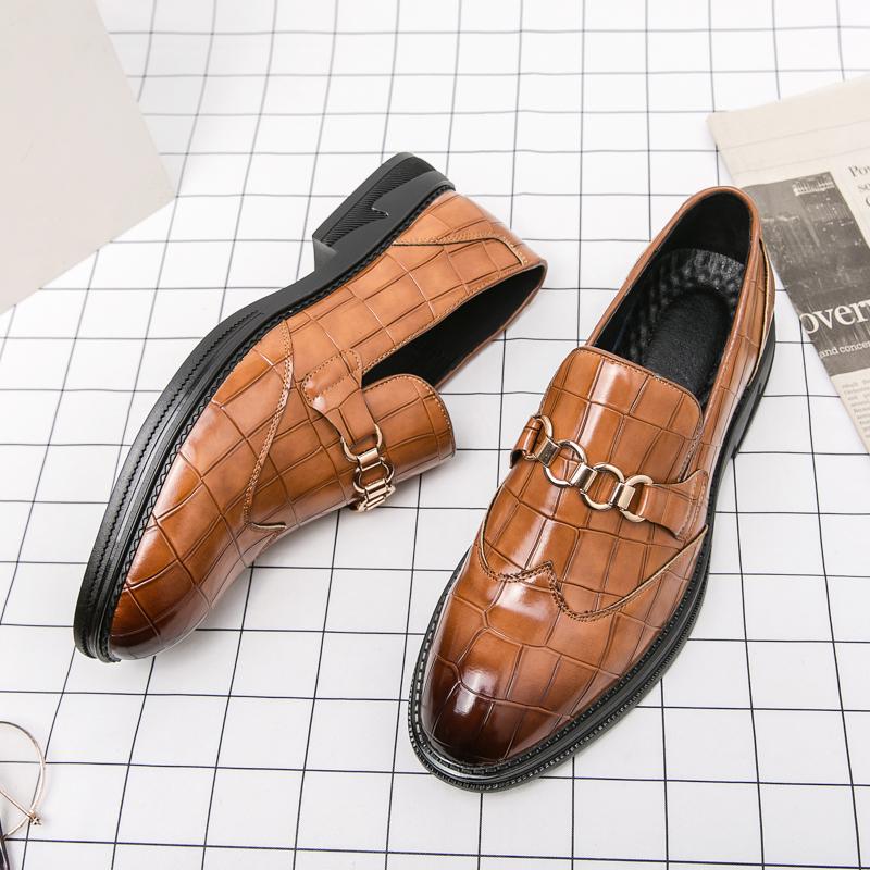 Fashion Designer Mens Leather Luxury Brand Casual Formal Office Bussiness Dress Loafers Man Moccasin Male Footwear Shoes for Men