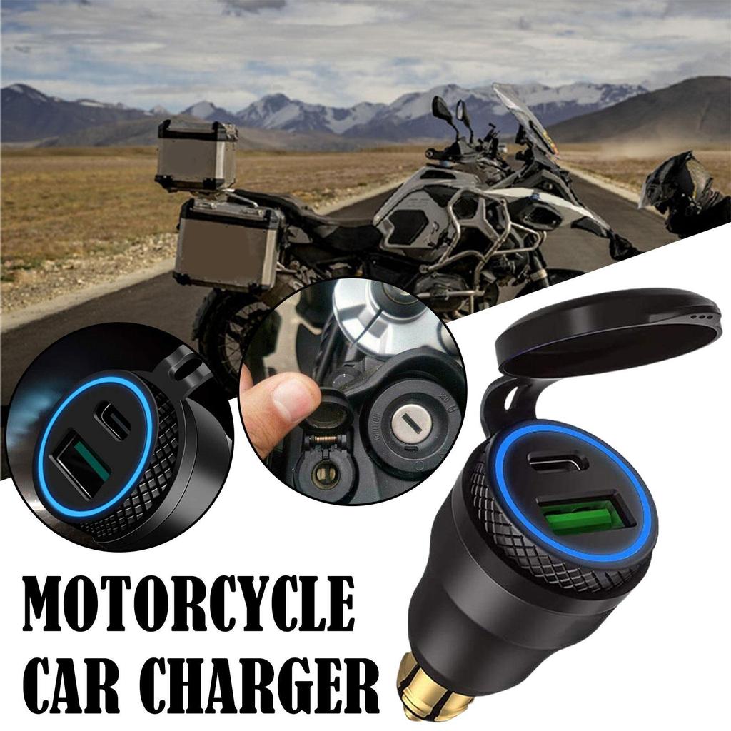 Aluminium USB Charger 30W PD Type-C QC 3.0 Quick Charger Adapter Waterproof for BMW Motorcycles style power socket U3G4