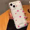 Rosa Blumen Herz Muster Durchsichtige Handyhülle Für iPhone 16 Hüllen iPhone 15 14 13 12 11 Pro Max 16E XS X XR 7 8 Plus 16 Weiche Hülle