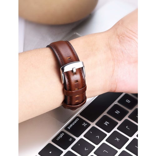 Bracelet de montre en cuir BINLUN, à dégagement rapide, bracelet de montre en cuir véritable pour hommes et femmes, bracelet de montre de remplacement en cuir, 12 mm, 13 mm, 14 mm, 17 mm, 18 mm