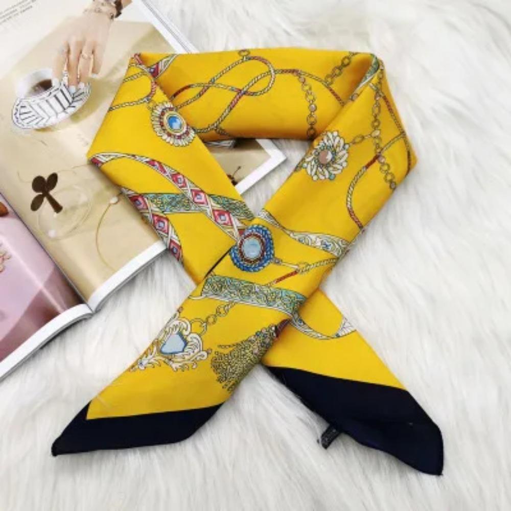 2025 Summer Luxury Brand Silk Scarf Square Women Shawls And Wraps Fashion Office Small Hair Neck Hijabs Foulard Scarves 70*70cm