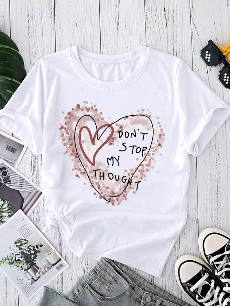 (Asian Size) Short Sleeve T-shirts O-neck Casual Clothing Fashion Female flower style cute Women's Top T shirt Printed Graphic Tee