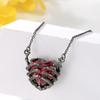 Retro Fashion Design Sense Exaggerated Punk Style Personality Dark Red Love Ghost Claw Pendant Necklace Men and Women