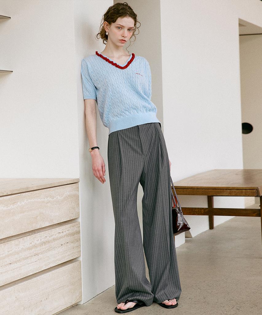 Dyuidyui Summer Stripe Slacks_Gray