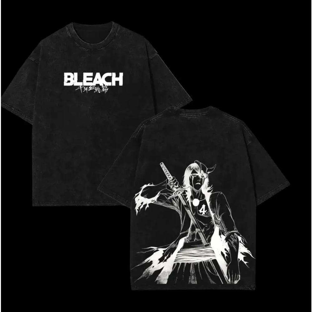 

Горячее Аниме BLEACH Улькиорра Сифер Принт Футболка Мужская Женская Короткий Рукав Одежда Хлопковая Футболка Ретро Выстиранная Футболка Харадзюку Топы L чёрный